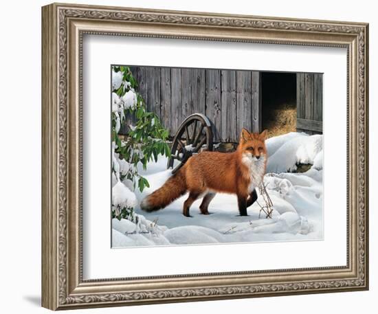 Fox and Barn-Russell Cobane-Framed Art Print