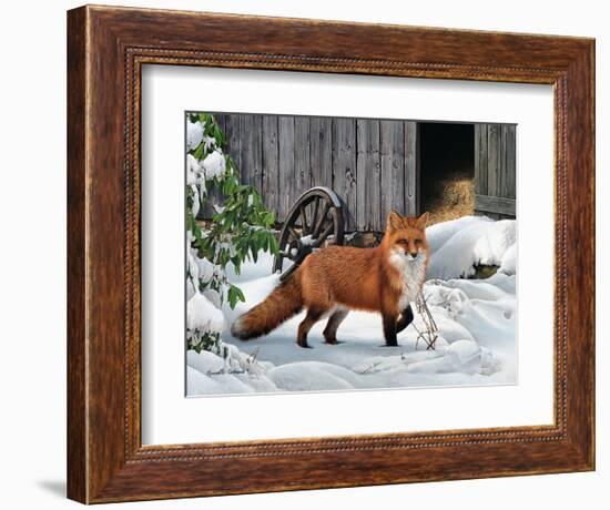 Fox and Barn-Russell Cobane-Framed Art Print