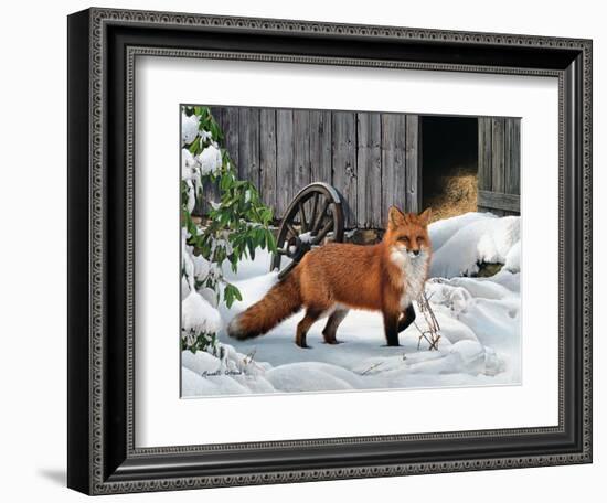 Fox and Barn-Russell Cobane-Framed Art Print