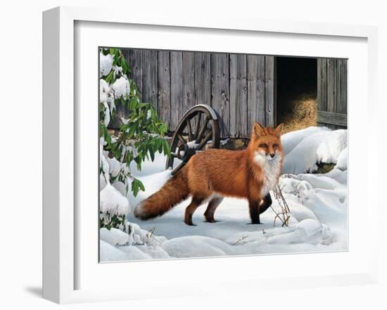 Fox and Barn-Russell Cobane-Framed Giclee Print