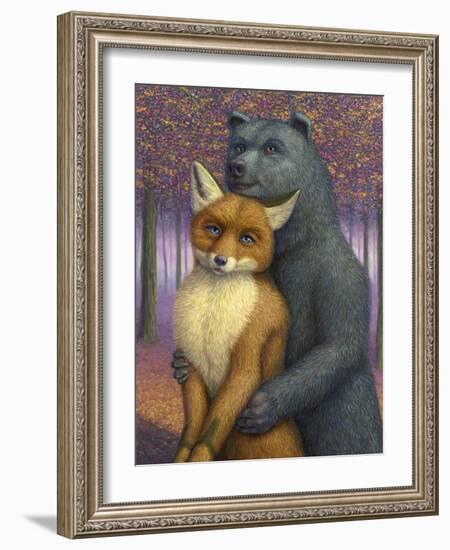 Fox and Bear Couple-W Johnson James-Framed Giclee Print