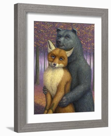 Fox and Bear Couple-W Johnson James-Framed Giclee Print