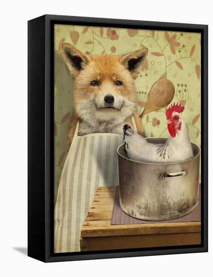 Fox and Chicken-J Hovenstine Studios-Framed Premier Image Canvas