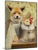 Fox and Chicken-J Hovenstine Studios-Mounted Giclee Print