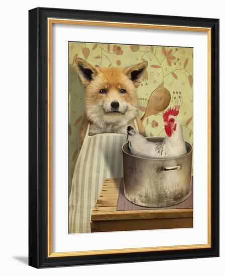 Fox and Chicken-J Hovenstine Studios-Framed Giclee Print