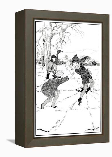 Fox and Geese - Child Life-Vera Stone-Framed Premier Image Canvas