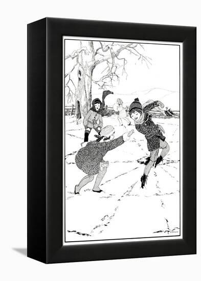 Fox and Geese - Child Life-Vera Stone-Framed Premier Image Canvas