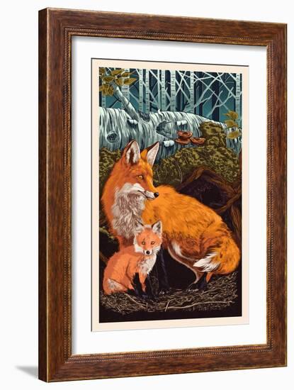 Fox and Kit-Lantern Press-Framed Art Print