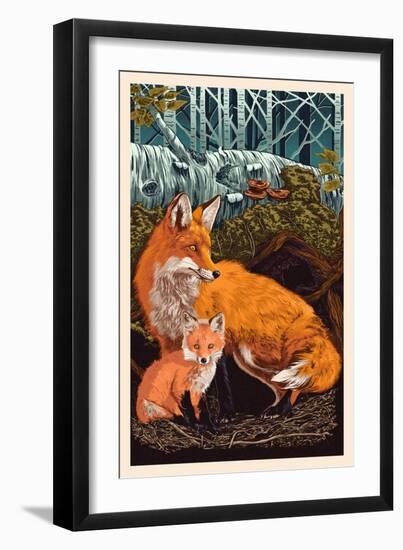 Fox and Kit-Lantern Press-Framed Art Print