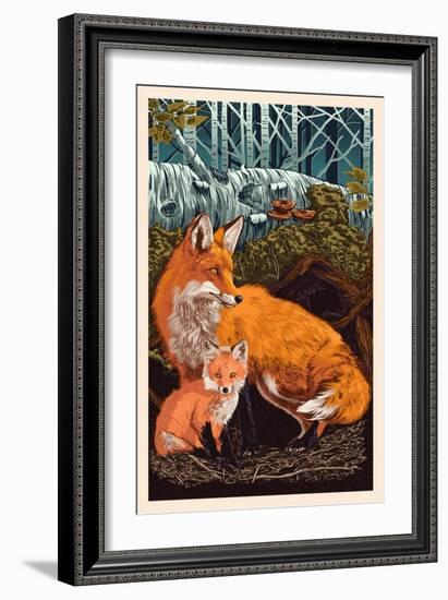 Fox and Kit-Lantern Press-Framed Art Print
