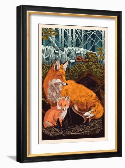 Fox and Kit-Lantern Press-Framed Art Print