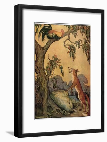 Fox and Rooster in Tree, 1919-Milo Winter-Framed Giclee Print