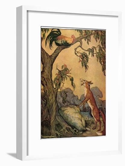 Fox and Rooster in Tree, 1919-Milo Winter-Framed Giclee Print