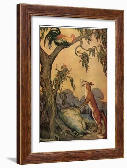 Fox and Rooster in Tree, 1919-Milo Winter-Framed Giclee Print