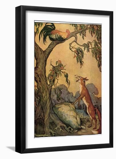 Fox and Rooster in Tree, 1919-Milo Winter-Framed Giclee Print