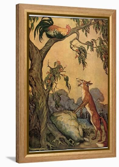 Fox and Rooster in Tree, 1919-Milo Winter-Framed Premier Image Canvas