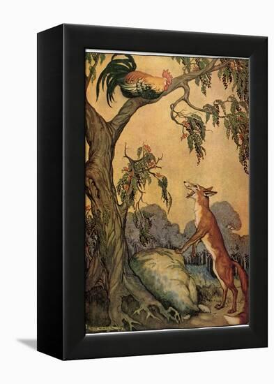 Fox and Rooster in Tree, 1919-Milo Winter-Framed Premier Image Canvas