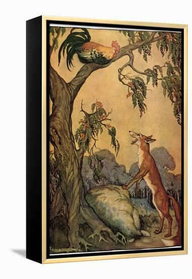 Fox and Rooster in Tree, 1919-Milo Winter-Framed Premier Image Canvas