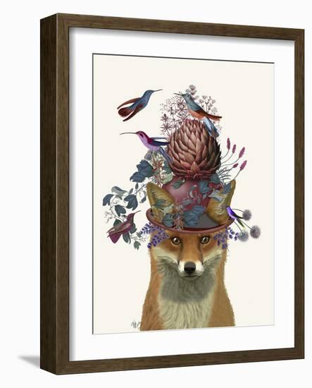 Fox Birdkeeper with Artichoke-null-Framed Art Print