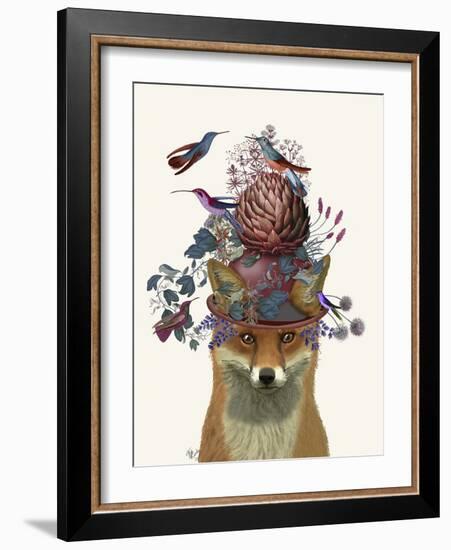 Fox Birdkeeper with Artichoke-null-Framed Art Print