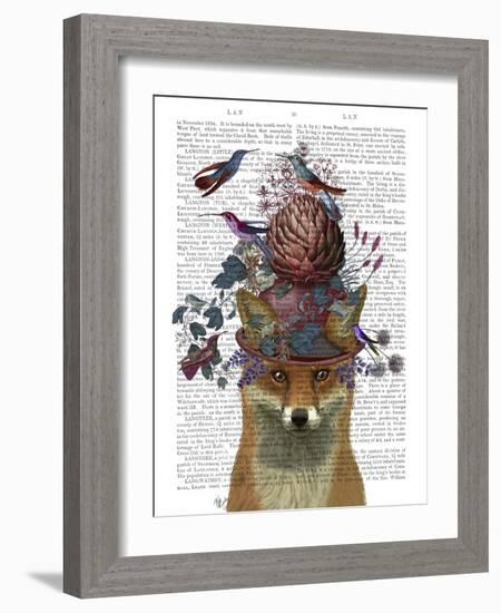 Fox Birdkeeper with Artichoke-null-Framed Art Print