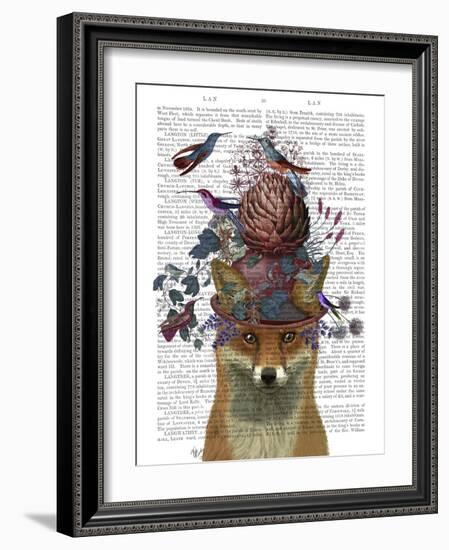 Fox Birdkeeper with Artichoke-null-Framed Art Print