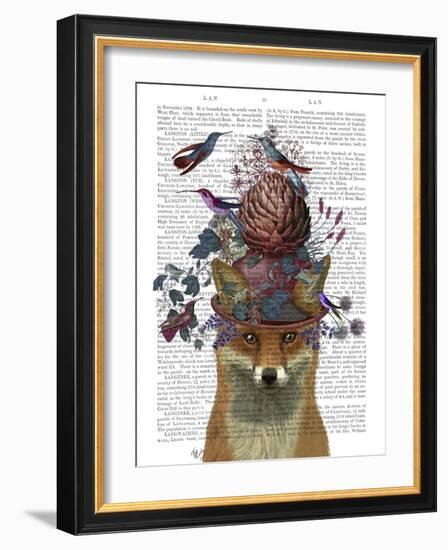 Fox Birdkeeper with Artichoke-null-Framed Art Print