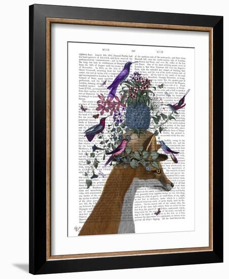 Fox Birdkeeper with Pineapple-null-Framed Art Print
