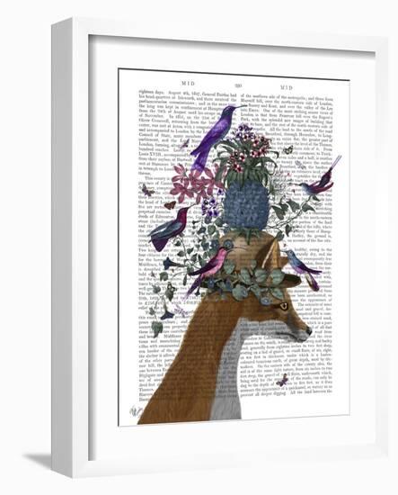 Fox Birdkeeper with Pineapple-null-Framed Art Print