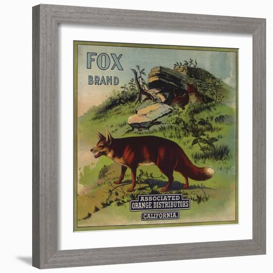 Fox Brand - California - Citrus Crate Label-Lantern Press-Framed Art Print