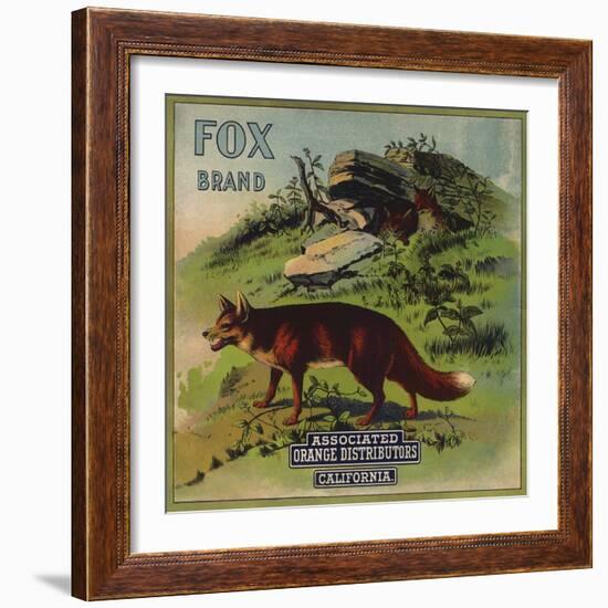 Fox Brand - California - Citrus Crate Label-Lantern Press-Framed Art Print