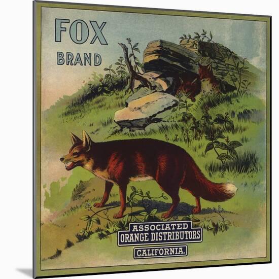 Fox Brand - California - Citrus Crate Label-Lantern Press-Mounted Art Print