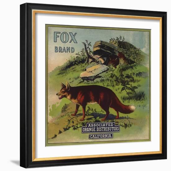 Fox Brand - California - Citrus Crate Label-Lantern Press-Framed Art Print