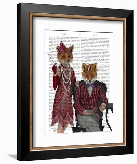 Fox Couple 1920s-Fab Funky-Framed Art Print