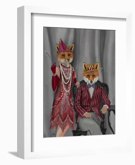 Fox Couple 1920s-Fab Funky-Framed Art Print