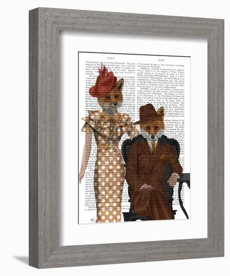 Fox Couple 1930s-Fab Funky-Framed Art Print