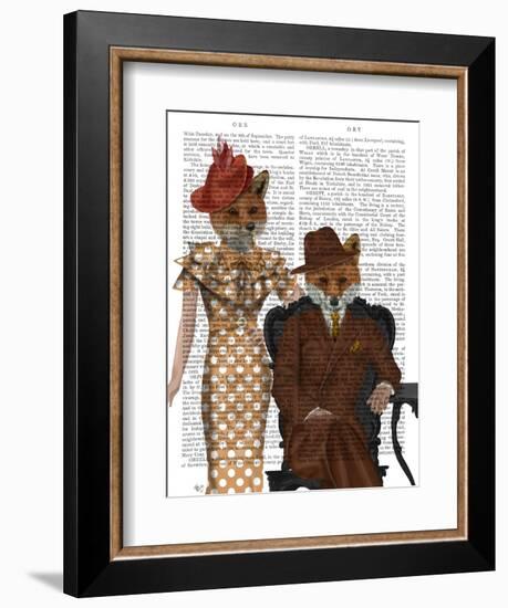 Fox Couple 1930s-Fab Funky-Framed Art Print