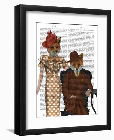 Fox Couple 1930s-Fab Funky-Framed Art Print