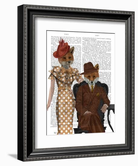 Fox Couple 1930s-Fab Funky-Framed Art Print