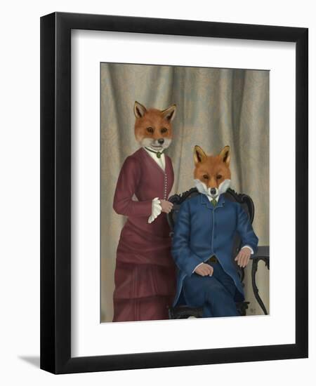 Fox Couple Edwardians-Fab Funky-Framed Art Print