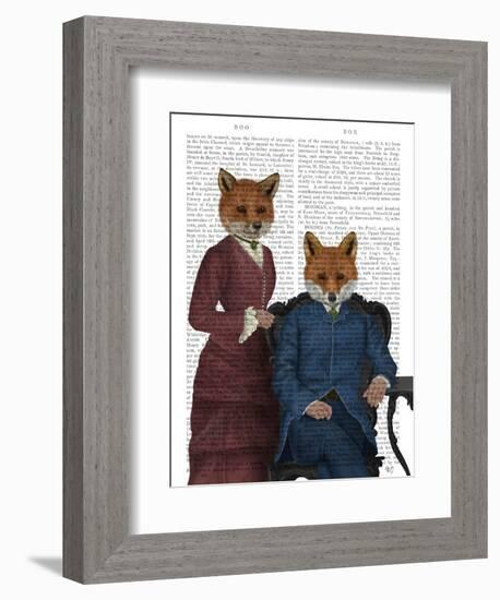 Fox Couple Edwardians-Fab Funky-Framed Art Print