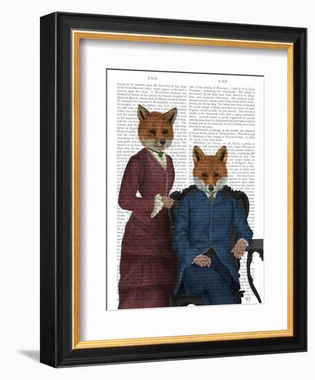 Fox Couple Edwardians-Fab Funky-Framed Art Print
