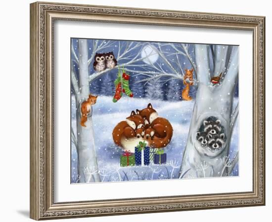 Fox Family Good Night-MAKIKO-Framed Giclee Print