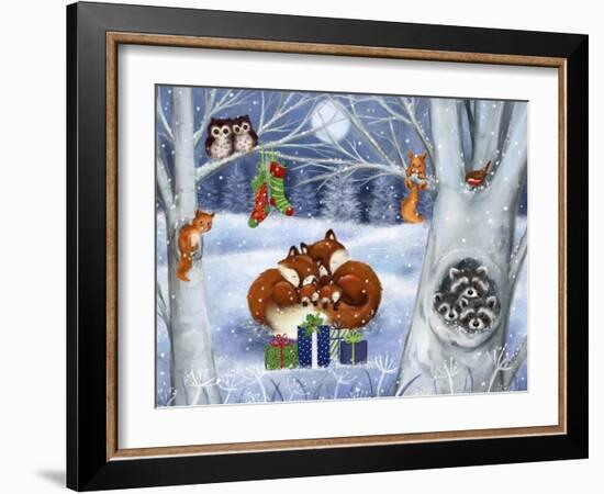 Fox Family Good Night-MAKIKO-Framed Giclee Print