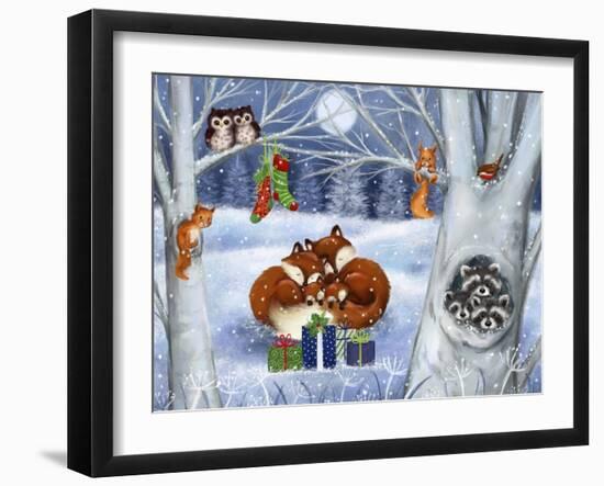 Fox Family Good Night-MAKIKO-Framed Giclee Print