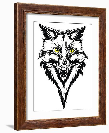 Fox Head Tattoo-worksart-Framed Art Print