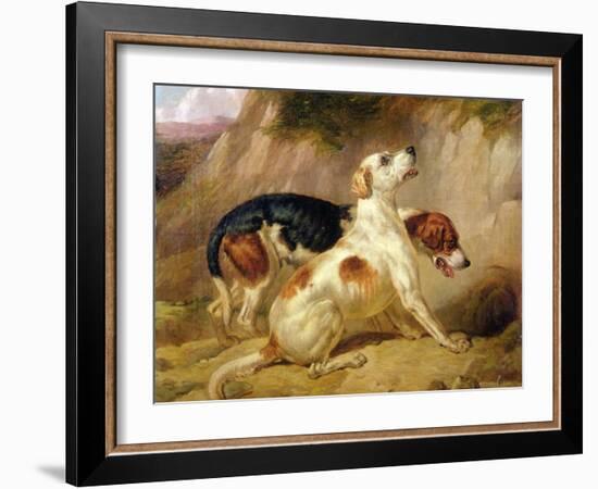 Fox Hounds, Fox Gone To Earth, 1844-Thomas Woodward-Framed Giclee Print