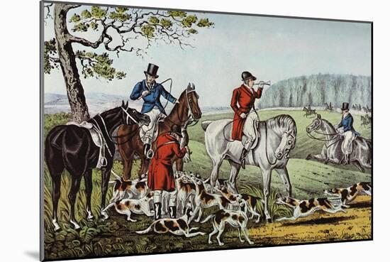 Fox Hunt-Currier & Ives-Mounted Art Print