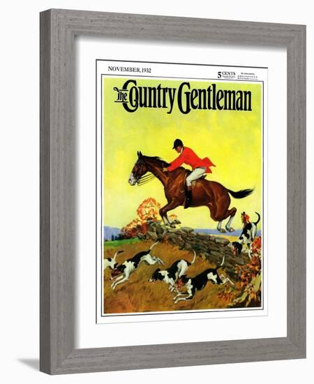 "Fox Hunter," Country Gentleman Cover, November 1, 1932-Robert Keareote-Framed Giclee Print