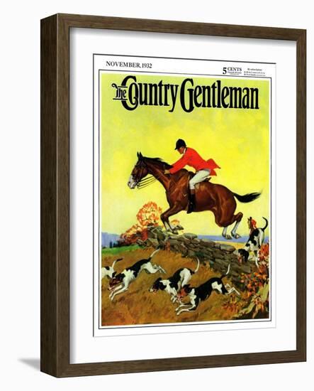 "Fox Hunter," Country Gentleman Cover, November 1, 1932-Robert Keareote-Framed Giclee Print